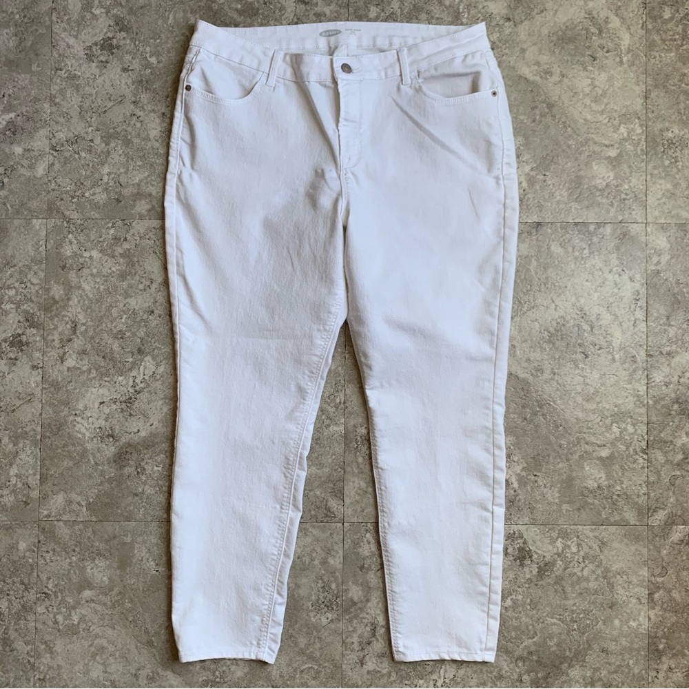 Old Navy Super Skinny Ankle White Stretch Jeans